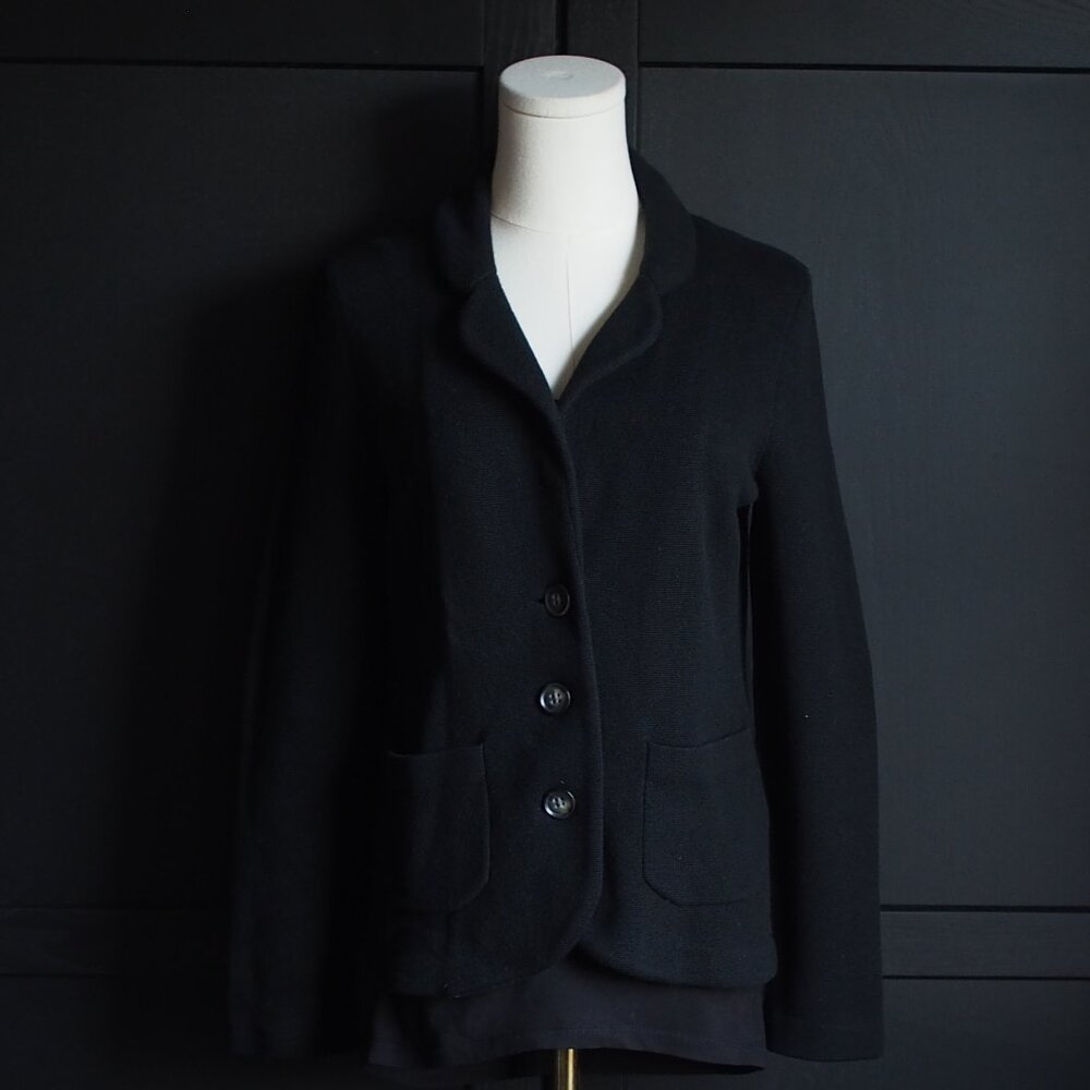 Banana Republic | Black Wool & Cotton Blend Sweater/Jacket, Early 2000s